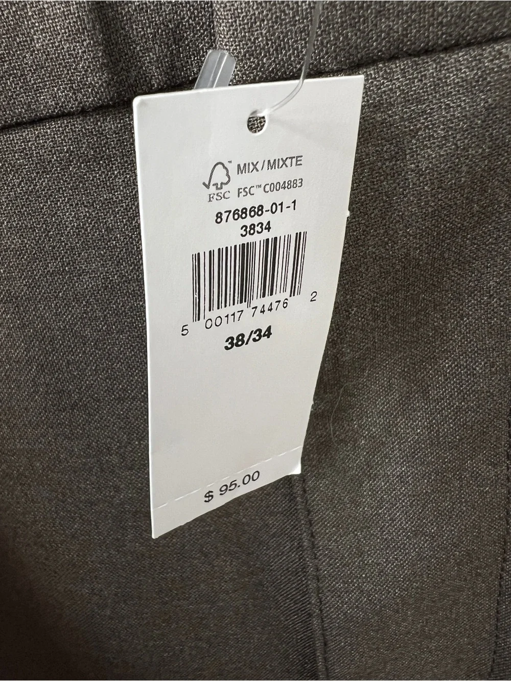 NWT Banana Republic Tailored Trouser E-Waist Tapered Fit Brown 38x34